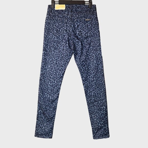 Michael Kors Selma High Rise Skinny Jeans Dusk Blue Wash Animal Print Size 2 NWT - Picture 7 of 12
